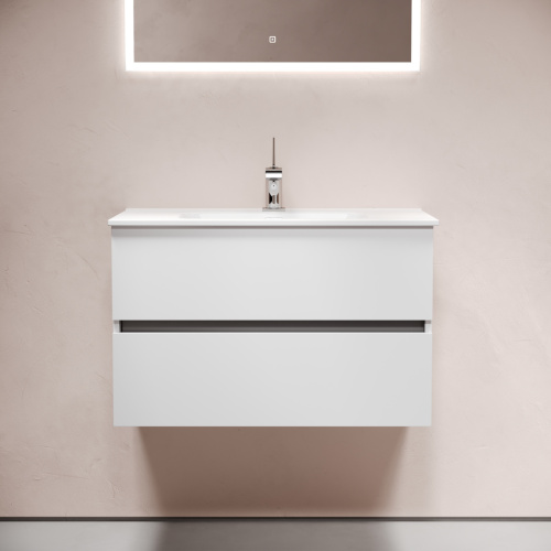 Тумба под раковину Sancos Urban UR80W 80х50 подвесная цвет белый - фото 3